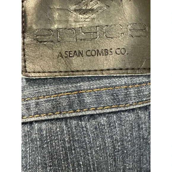 Enyce A Sean Combs Co Jeans Mens 48/32 Blue Denim Embroidered Logo Relaxed Fit - Picture 9 of 10